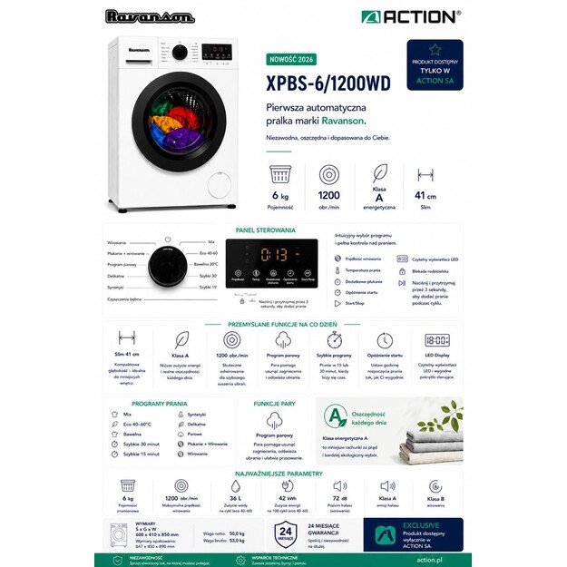 Ravanson XPBS-6/1200WD automatic washing machine