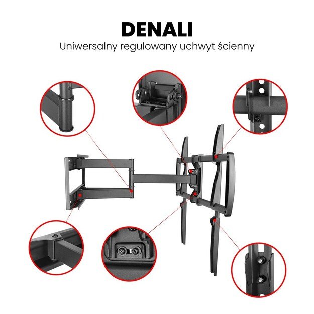 Montis bracket TV „DENALI” 37 - 105  MT162 2.67 m (105 ) Black 9