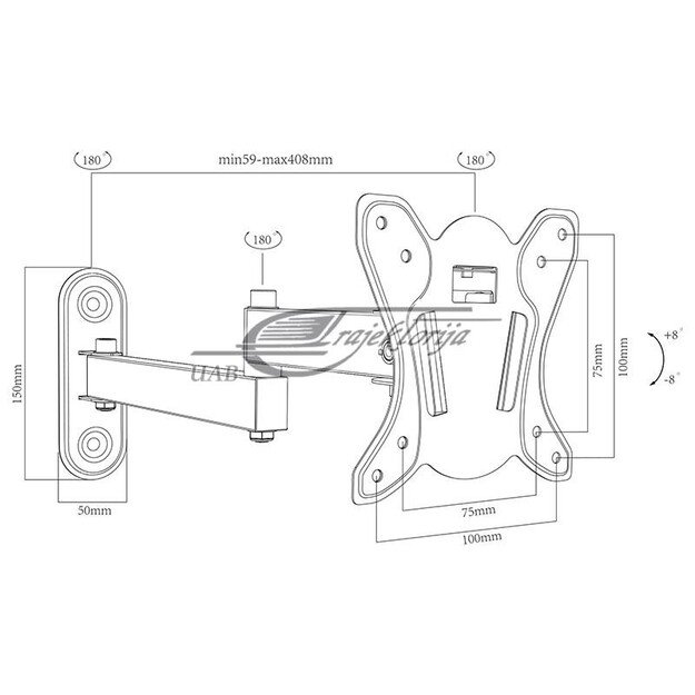 Mount for TV BLOW 76-855 (Wall, 10  - 27 , max. 20kg)