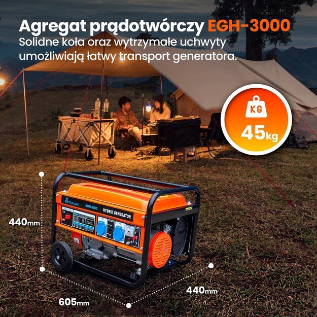 Extralink Power generator EGH-3000 hybrid, 3kW 1F