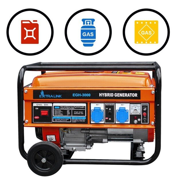 Extralink Power generator EGH-3000 hybrid, 3kW 1F