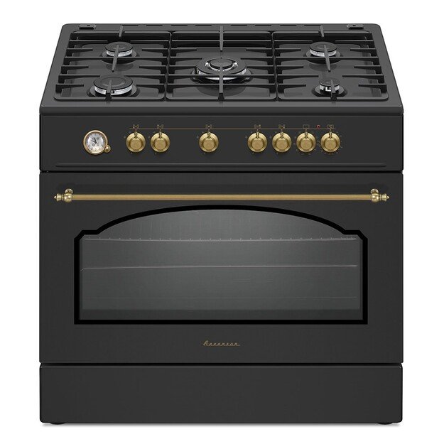 Ravanson Retro KWGE&ndash;90AR gas and electric cooker (black)
