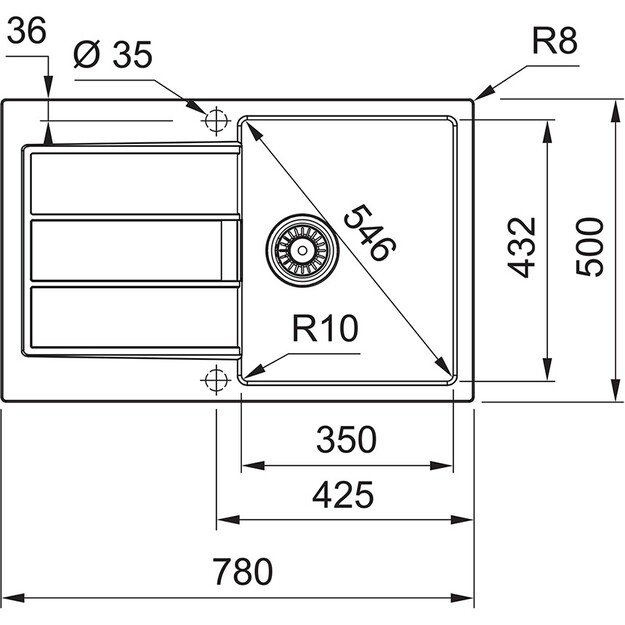 FRANKE S2D 611-78 + vent. Carbon (juoda) 143.0590.196 1