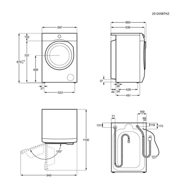 Skalbyklė-Džiovyklė ELECTROLUX EN9W2496BE