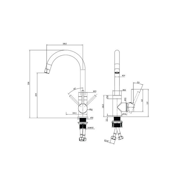 Komplektas: virtuvės plautuvė, mai&scaron;ytuvas ir lentelė HELIKA SR100-114W+5523E2-001+SR-416.300 (sapele 4