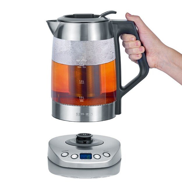 Severin WK 3479 electric kettle 1.7 L 3000 W Black, Stainless steel