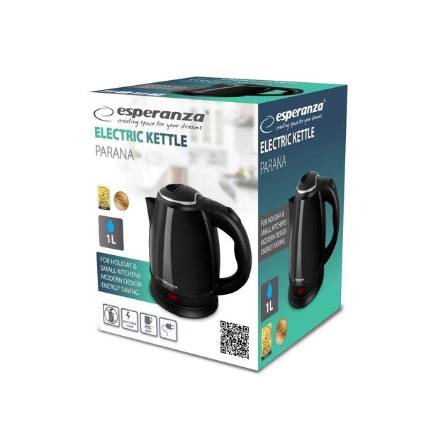 Esperanza EKK128K Electric kettle 1 L Black 1350W 2