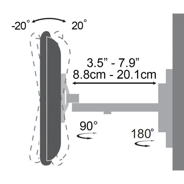 Sbox Full Motion Flat Screen LED TV Mount 23 -55  30kg LCD-441
