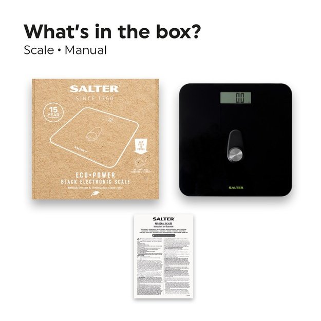 Salter 9224 BK3R Eco Power Digital Bathroom Scale black
