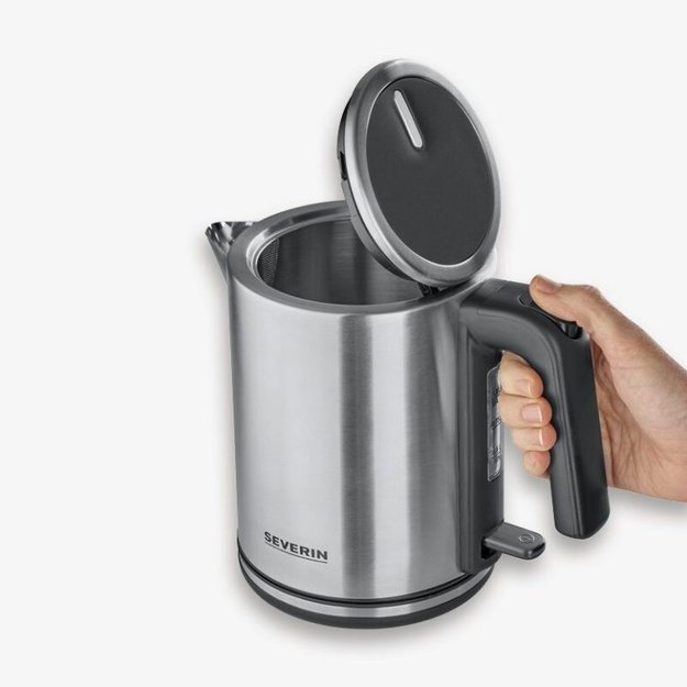 Severin WK 3489 electric kettle 1 L 2400 W Black, Silver