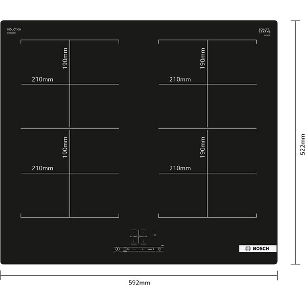 Bosch Serie 4 PVQ611BB6E hob Black Built-in 60 cm Zone induction hob 4 zone(s)