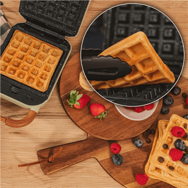 Cecotec Sandwich Maker | Rock nToast Retro One Yellow Retro-style | 700 W | Number of plates 3 | Yellow