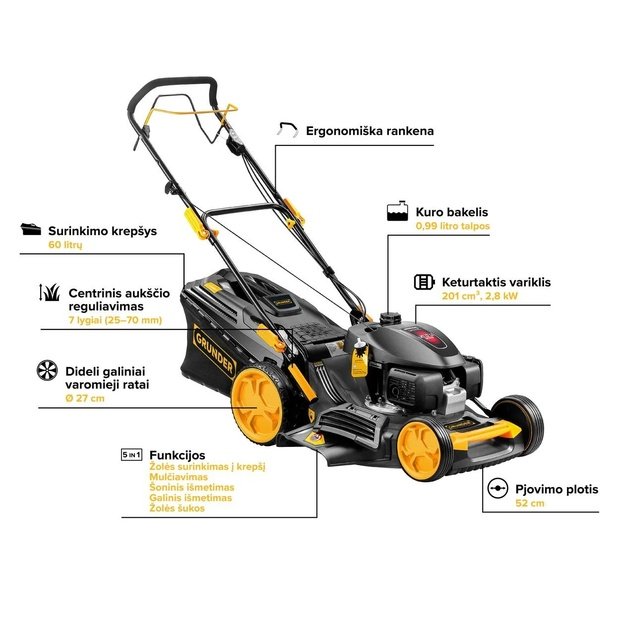 GRUNDER S532VHY-GCV200H, Savaeigė, 52 Cm