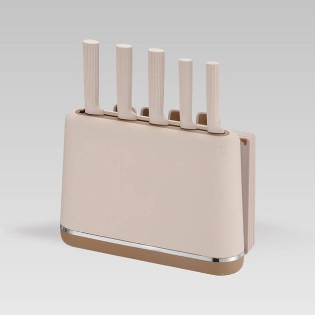 Maestro MR-1412-BEIGE Knife set with block + Cutting board set Beige
