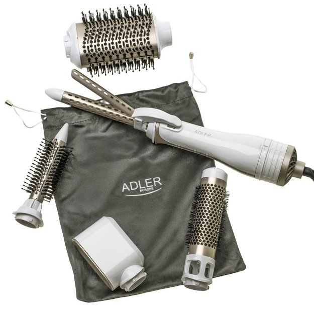 Adler 5-in-1 Curling Iron-Dryer | AD 2027 | Number of heating levels 2 | 1200 W | White/Champagne