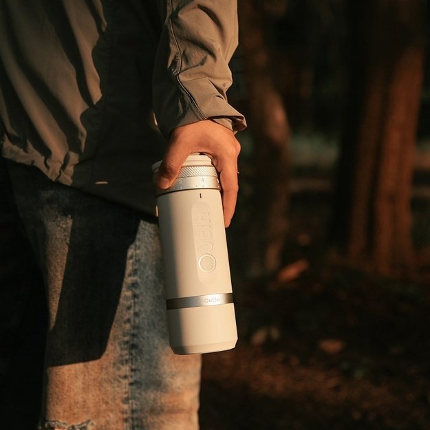 Portable electric coffee grinder OutIn Fino Sandstone White