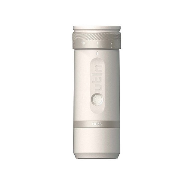 Portable electric coffee grinder OutIn Fino Sandstone White