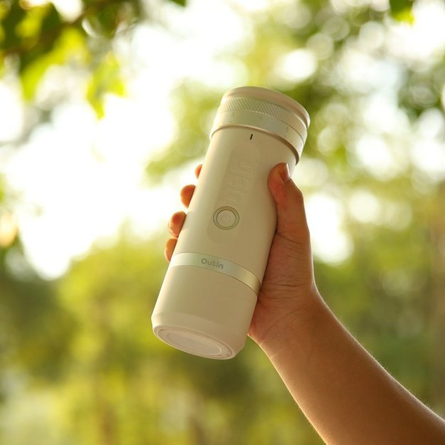 Portable electric coffee grinder OutIn Fino Sandstone White