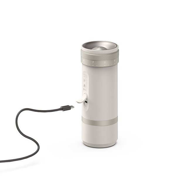 Portable electric coffee grinder OutIn Fino Sandstone White