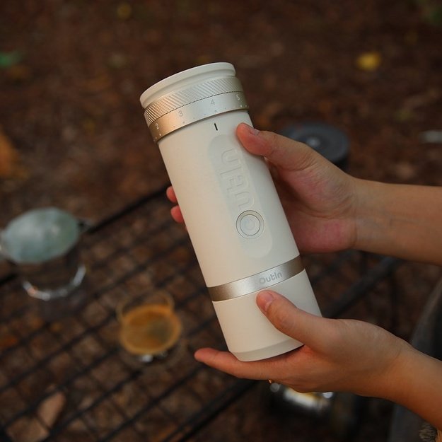 Portable electric coffee grinder OutIn Fino Sandstone White
