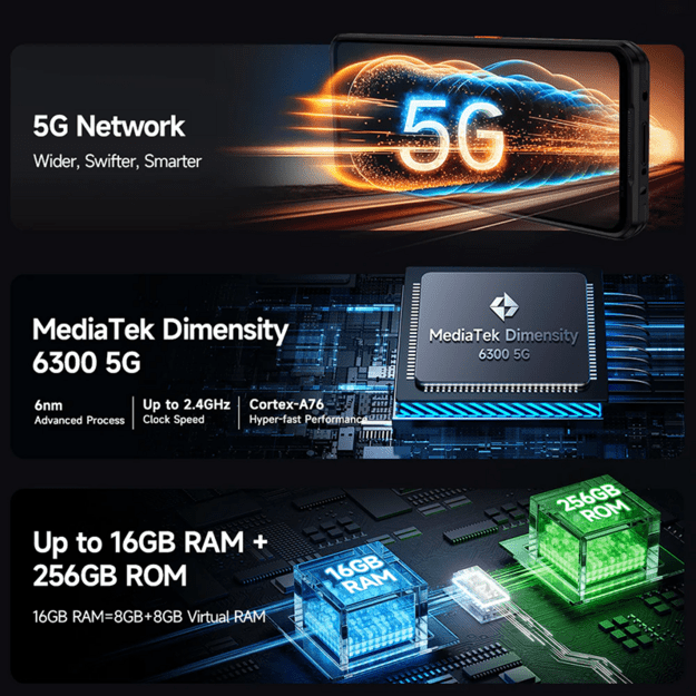 Ulefone Armor 25T Pro 5G smartphone 8/256GB Frost Black