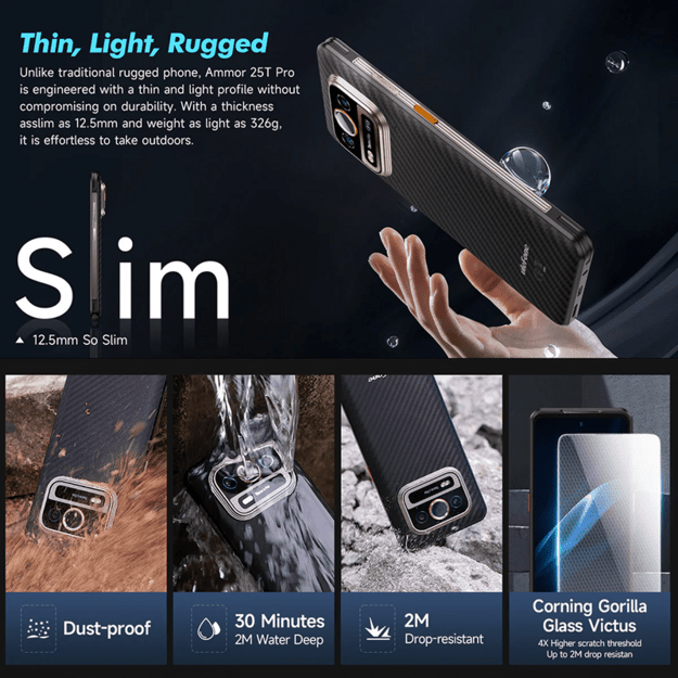 Ulefone Armor 25T Pro 5G smartphone 8/256GB Frost Black