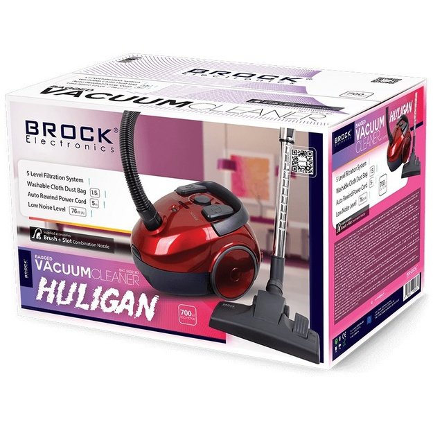 Bagged Vacuum Cleaner BROCK BVC 5002 RD