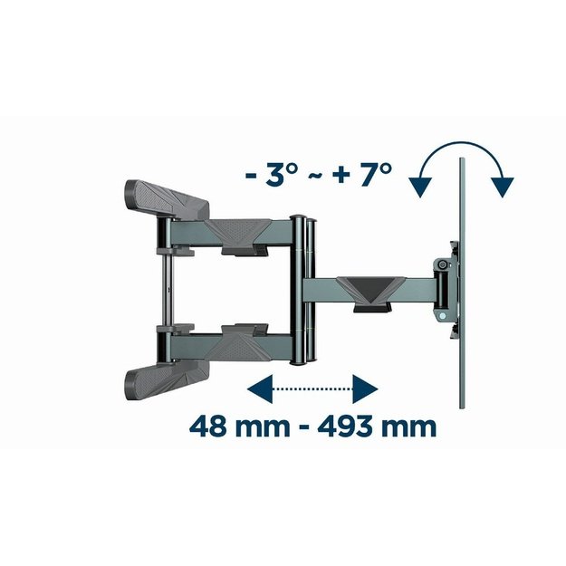 Gembird WM-80ST-01 Full-motion TV wall mount, 40&rdquo;-80&rdquo; (50 kg)