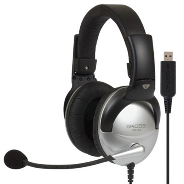 Koss | SB45 USB | Gaming headphones | Wired | On-Ear | Microphone | Noise canceling | Silver/Black