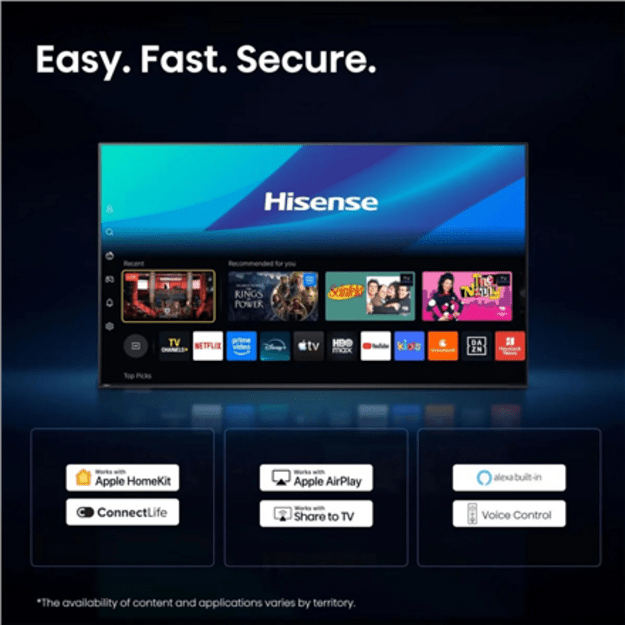 Hisense TV | 43E7S | 43 | Smart TV | VIDAA Smart OS | UHD | Black