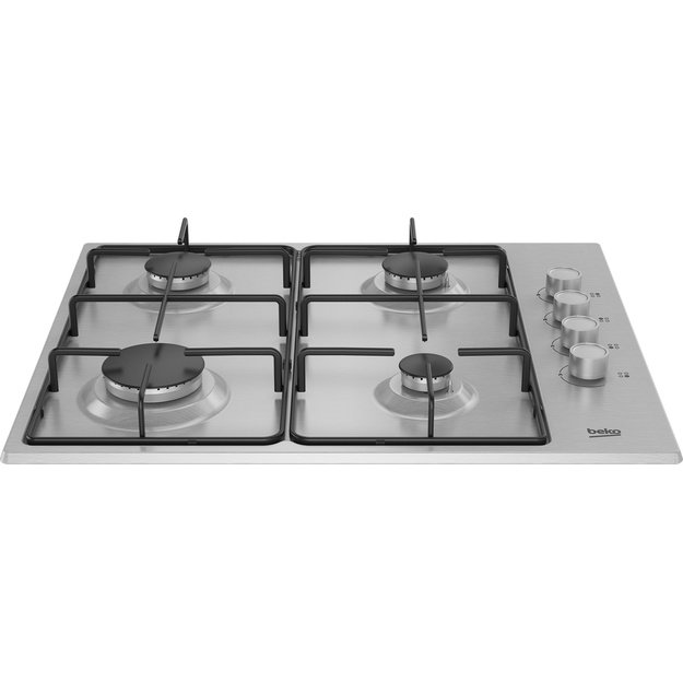 Beko HIBG64120SX 60cm Gas Hob with Side Knob Controls