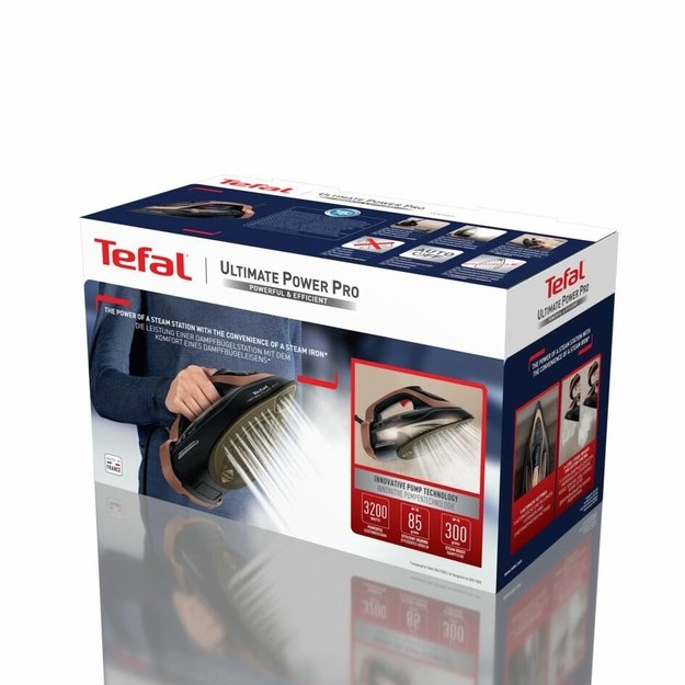 TEFAL | Steam Iron | Ultimate Power Pro FV9E50E0 | Steam Iron | 3200 W | Water tank capacity 350 ml | Continuous steam 85 g