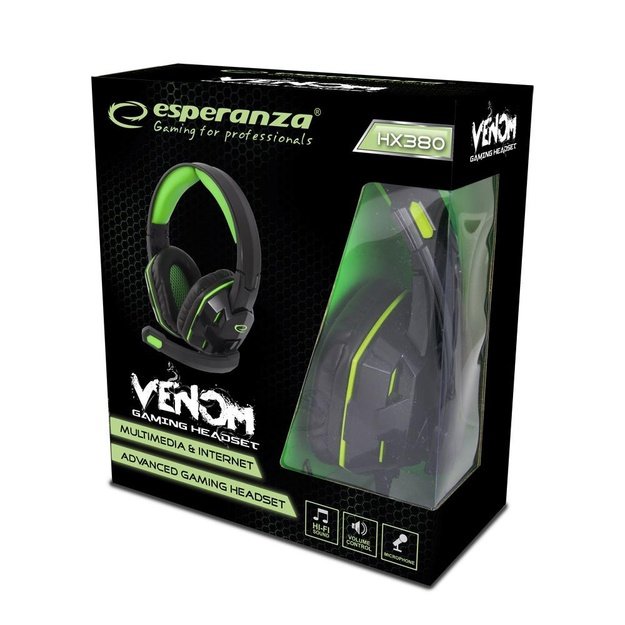 Esperanza EGH380 Head-band Black,Green