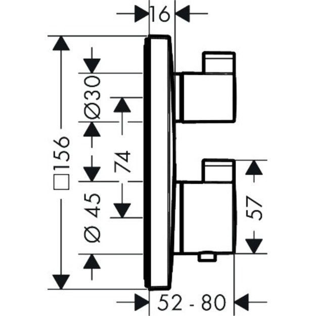 Potinkinis termostatinis mai&scaron;ytuvas Hansgrohe Ecostat Square 15712000