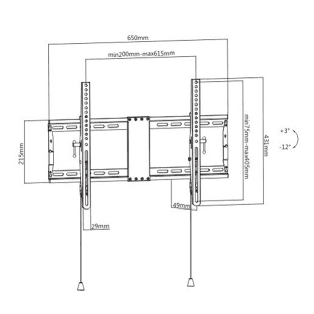 Gembird | Wall mount | Tilt | 37-80   | Maximum weight (capacity) 70 kg | Black