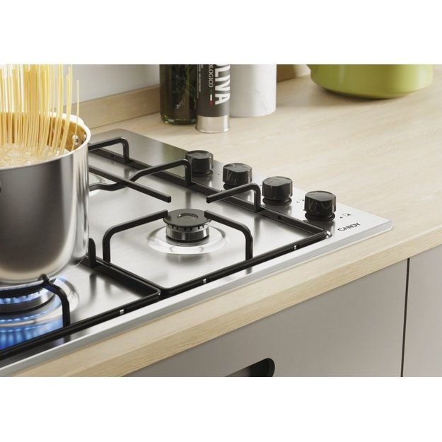 Candy Hob | Idea CHW6LBX/4U2 | Gas | Number of burners/cooking zones 4 | Knob | Stainless Steel
