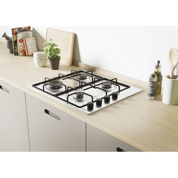 Candy Hob | Idea CHW6LBX/4U2 | Gas | Number of burners/cooking zones 4 | Knob | Stainless Steel