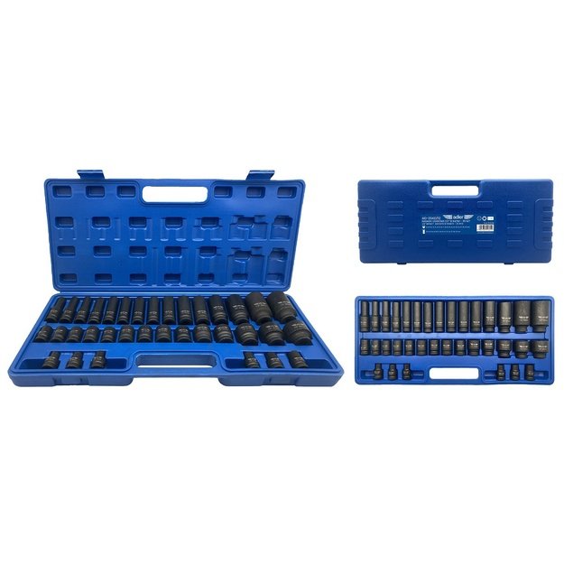 ADLER IMPACT SOCKETS K-D 35pcs 1/2  12-POINT SHORT/LONG AD-35KD/12 PLASTIC CASE