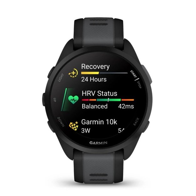 Garmin Forerunner 165 3.05 cm (1.2 ) AMOLED 43 mm Digital 390 x 390 pixels Touchscreen Black GPS (satellite)