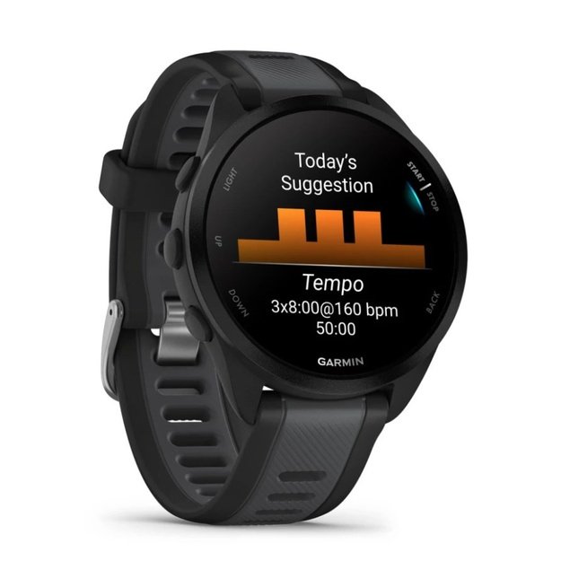 Garmin Forerunner 165 3.05 cm (1.2 ) AMOLED 43 mm Digital 390 x 390 pixels Touchscreen Black GPS (satellite)