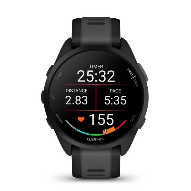 Garmin Forerunner 165 3.05 cm (1.2 ) AMOLED 43 mm Digital 390 x 390 pixels Touchscreen Black GPS (satellite)