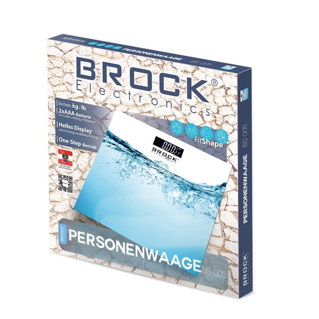 Brock BS 005 Bathroom Scale, 2xAAA Battery (included)