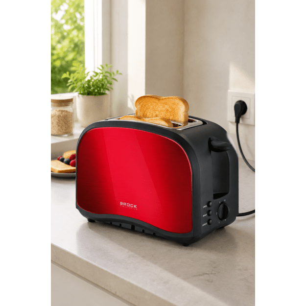 Brock BT 1002 RD Toaster 800W, Red