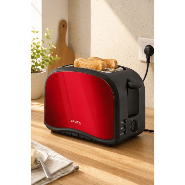 Brock BT 1002 RD Toaster 800W, Red