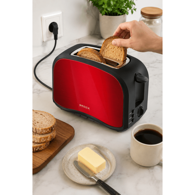 Brock BT 1002 RD Toaster 800W, Red