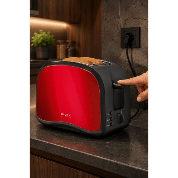 Brock BT 1002 RD Toaster 800W, Red