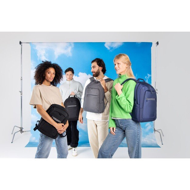 RIVACASE 7569 Laptop Backpack 17.3  Alpendorf ECO, grey, waterproof material, eco rPet, pockets for smartphone, documents, 12