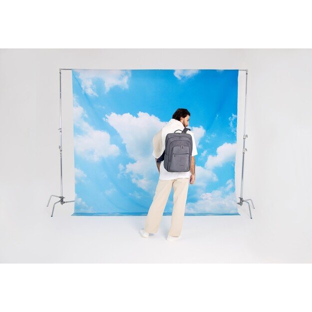 RIVACASE 7569 Laptop Backpack 17.3  Alpendorf ECO, grey, waterproof material, eco rPet, pockets for smartphone, documents, 5