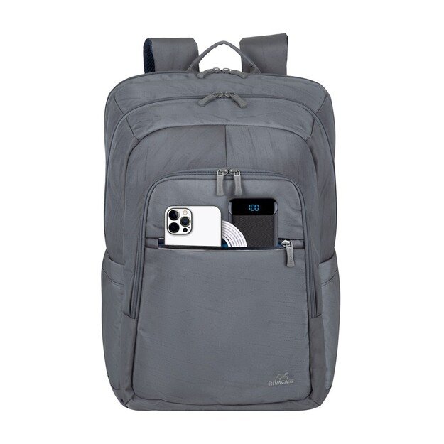 RIVACASE 7569 Laptop Backpack 17.3  Alpendorf ECO, grey, waterproof material, eco rPet, pockets for smartphone, documents, 31