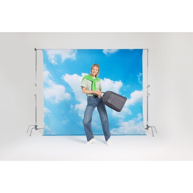 RIVACASE 7569 Laptop Backpack 17.3  Alpendorf ECO, grey, waterproof material, eco rPet, pockets for smartphone, documents, 4